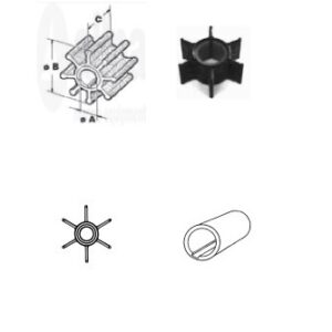 Impeller Tohatsu OE:345-65021-0, 3R0-650-210M, allpa#500382