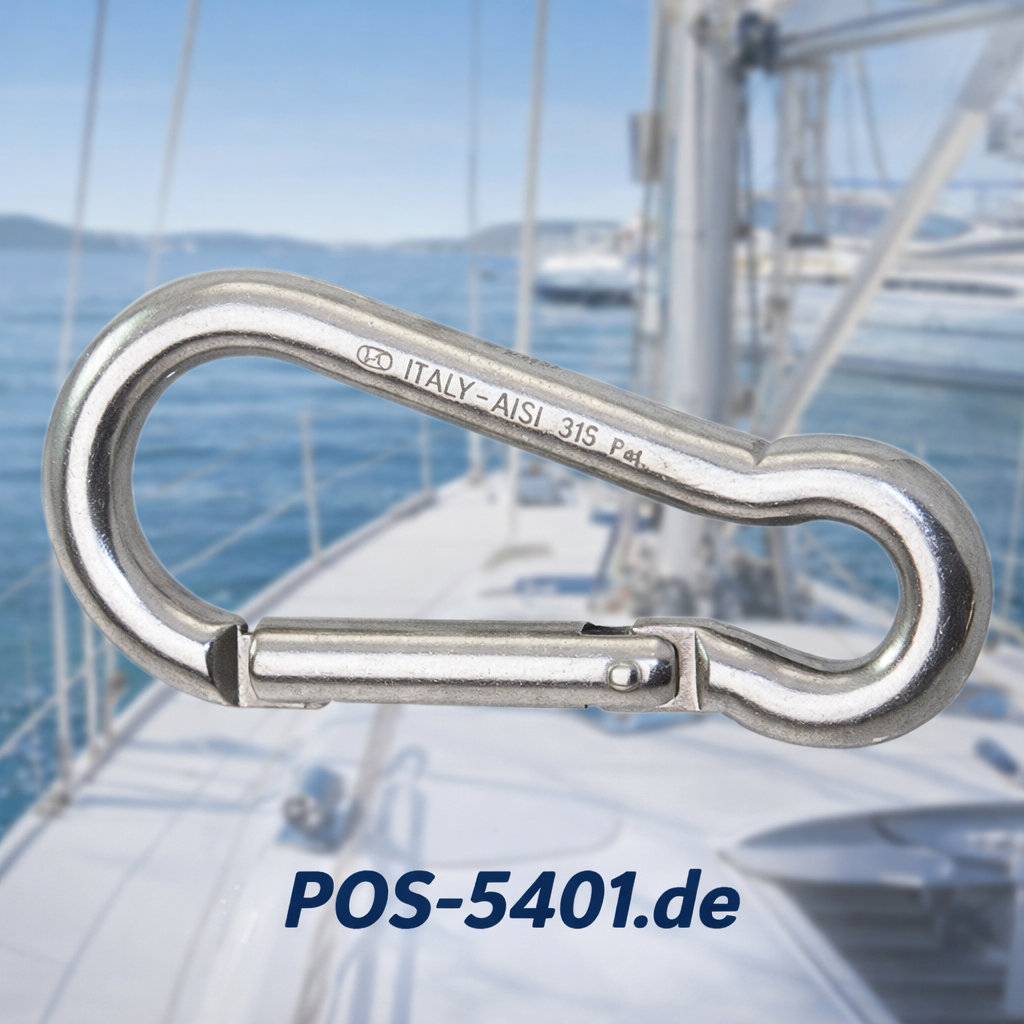 KONG® Edelstahl Karabiner KEY-LOCK – Haken ohne Kausch