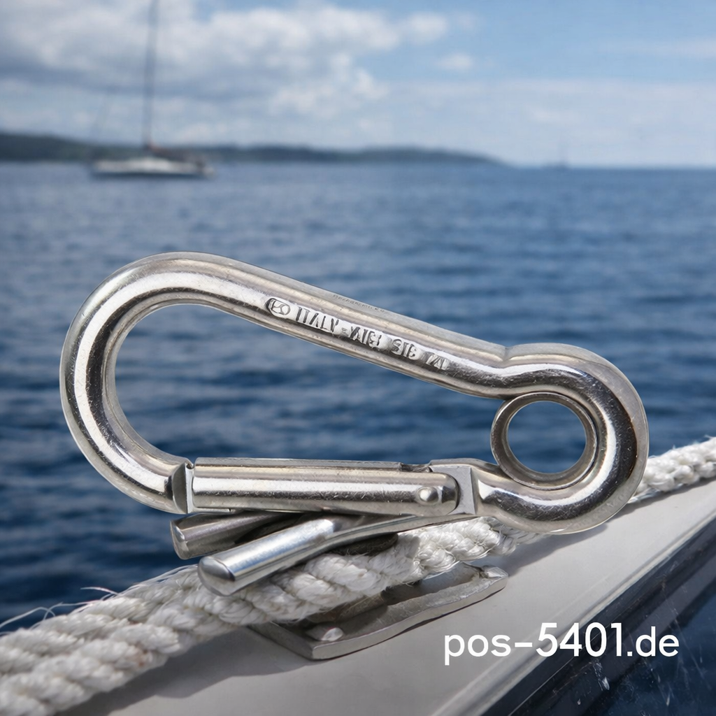 KONG Edelstahl Karabiner 1.4401 mit Kausche – KEY-LOCK Haken