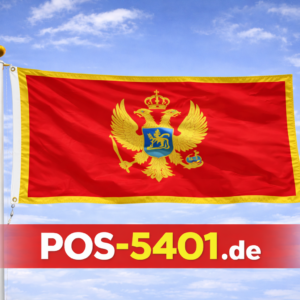 Montenegro Flagge – Maritime Flagge aus Schiffsflaggenstoff