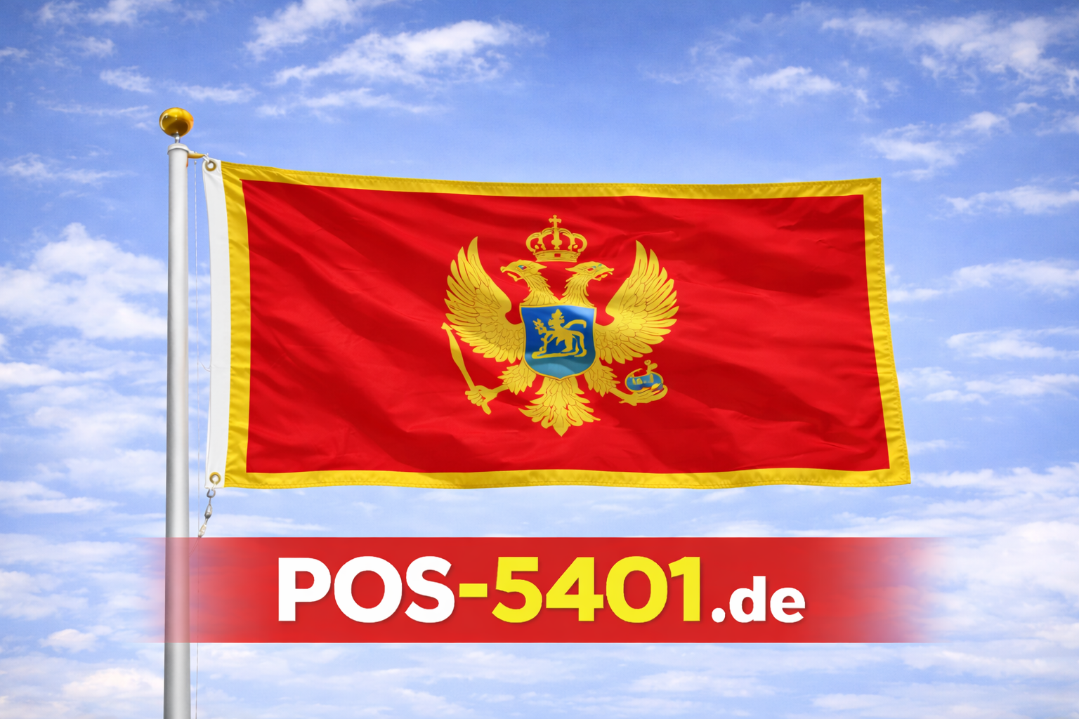 Montenegro Flagge – Maritime Flagge aus Schiffsflaggenstoff