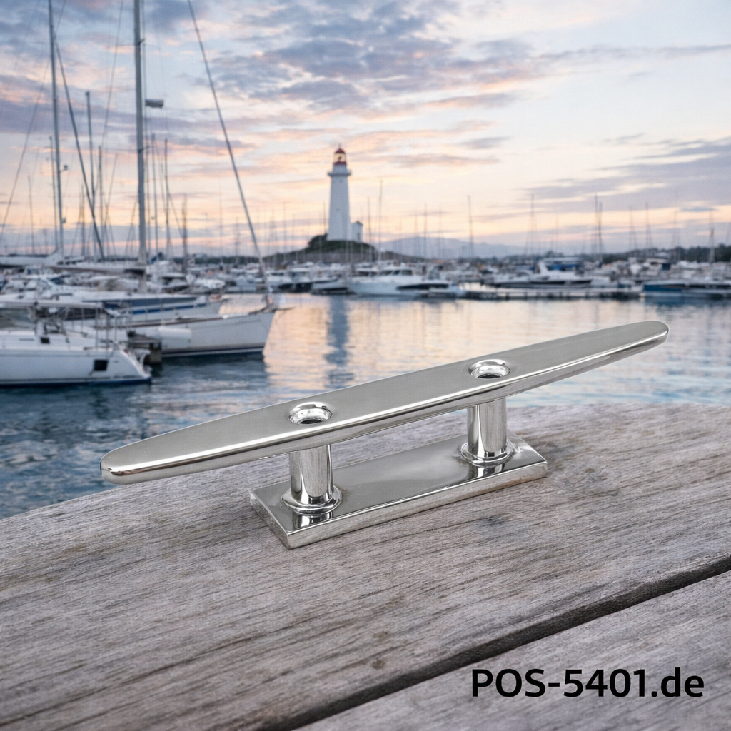Edelstahlklampe mit flachem Klampenblatt, hochglanzpoliert