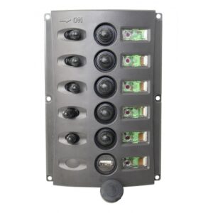 Schalterpaneel, 5-fach + USB, Nylon