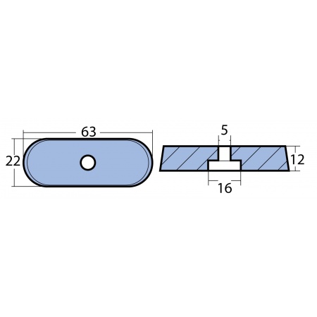 Anoden - Yamaha - Plattenanode oval F6-F9,9PS – Bild 2