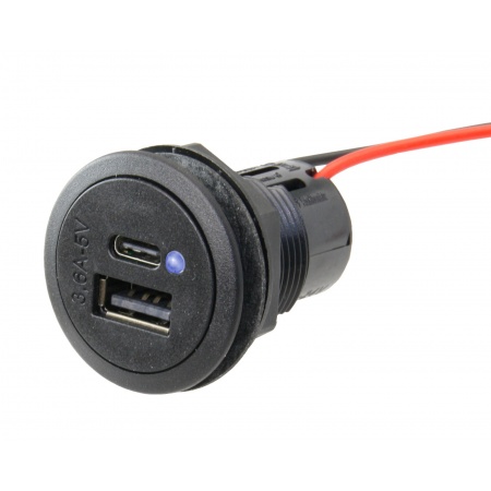 USB Ladebuchsen - Einbau - USB A-C Ladebuchsen rund